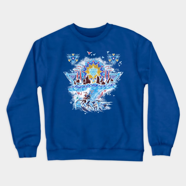 HZD - Mural of Aloy Crewneck Sweatshirt by DEADBUNNEH